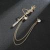 Unisex Gold/Silver Crown Series Brooch with Rhinestones & Optional Chain - Elegant Luxury