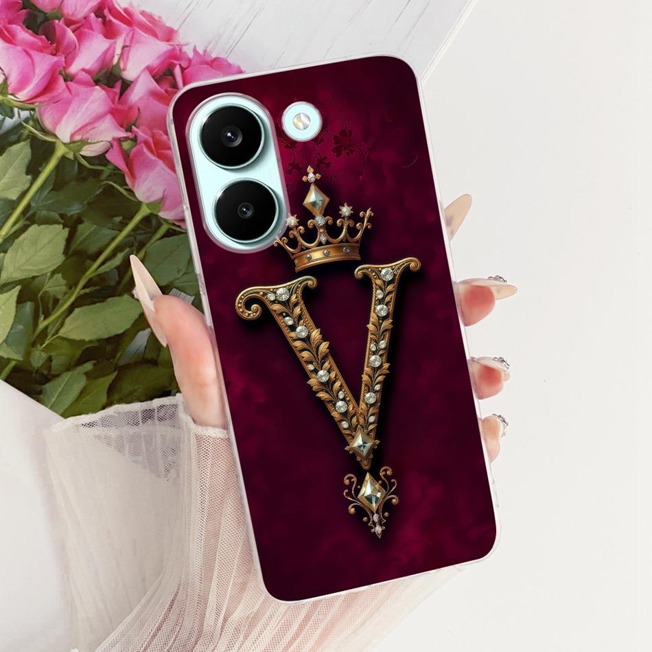 For Xiaomi Poco X8 Pro Royal Crown Initial Letter Couple Phone Case For POCO X8 Pro Max X8Pro 5G Soft Silicone TPU Bumpers