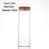 Glass Tube Storage Canister with Wooden Stopper, Rubber Seal, 65mm Opening - Ideal for Tea, Spices, Collectibles