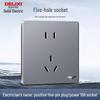 DELIXI 16A Wall Switch Socket for Air Conditioner & Computer, Household Panel, 86 Type, Starry Sky Gray.