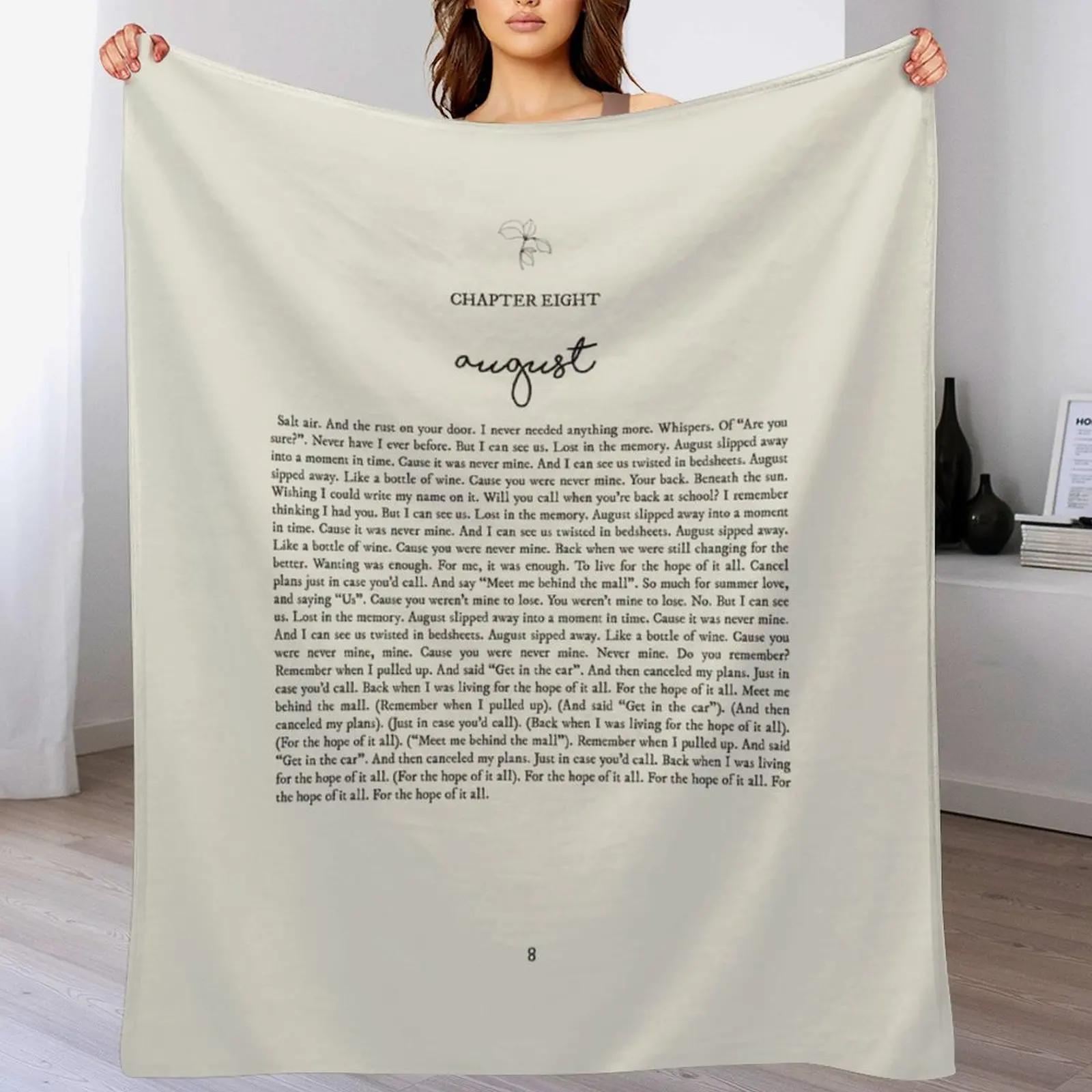

August Lyrics Throw Blanket Mens Soft Warm Throw Blanket for Couch 102x76cm(40x30in)