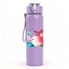 1PC Boho Mixed Flower Bouquet Print 750ml Color Plastic Sports Water Bottle Leakproof Flip Straw Lid Suitable for Sports Office Home Use