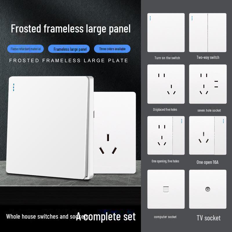 

Прихована розетка білого перемикача 86 типу з USB і розеткою на 5 отворів Blank Panel