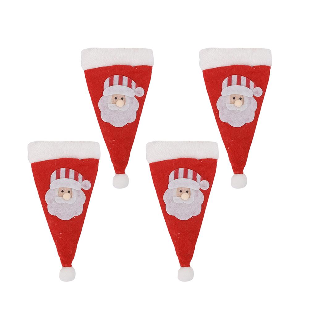4PCS Christmas Cutlery Holder Bags Snowflake Xmas Tree Knife And Fork Pocket Cutlery Bag Xmas New Year Dinner Table Decorations