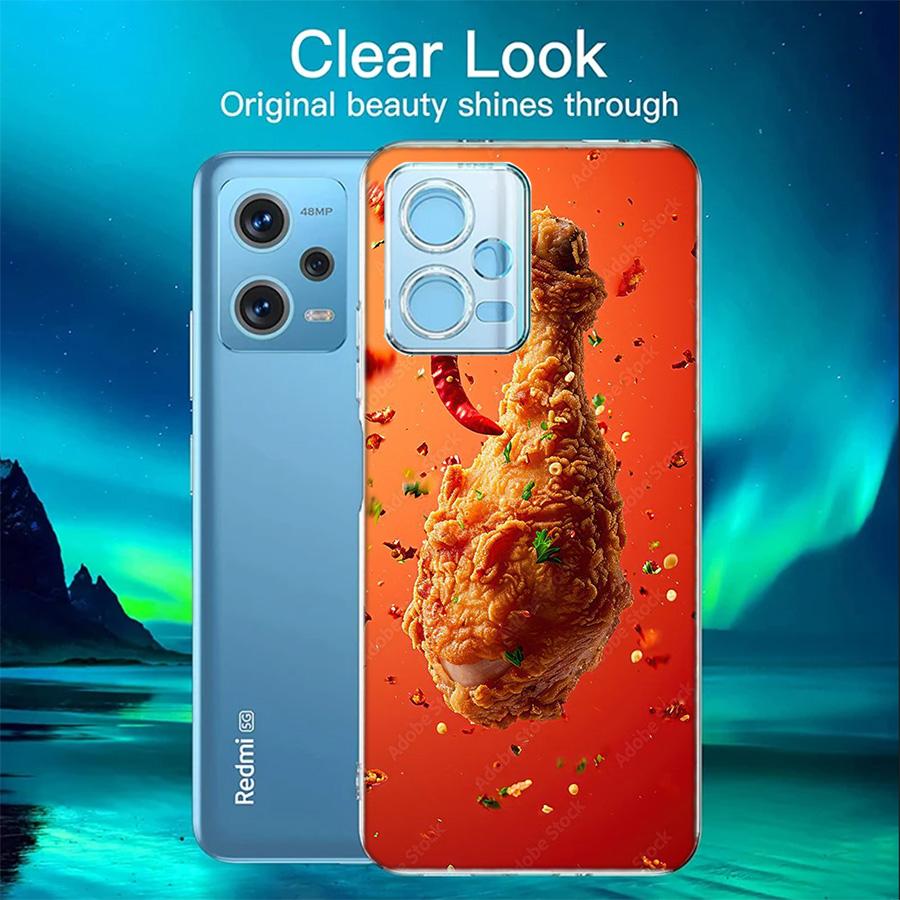 Food Fries Beer Cheese Sushi Cookie Phone Case For Redmi 12 13C 12C 15C 9 10 10C Note 13 Pro Plus 14 15 Pro 9T 9C 9A TPU Soft Co