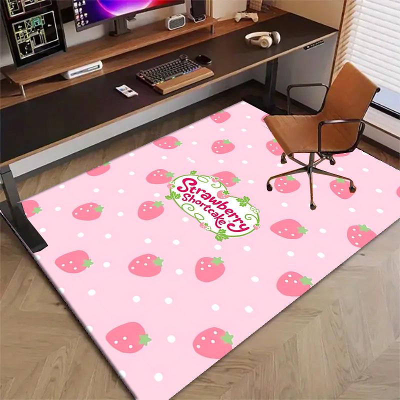 1pc Princess Strawberry (7) Design Printed Area Rug Carpet for Bedroom Living Room Home Decor Rugs Mat Non Slip Mat Rug for Bedside