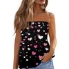 Tube Tops For Women,Cute Sexy Off Shoulder  Print Sleeveless T-Shirt