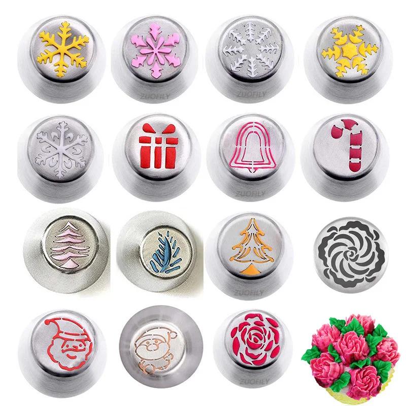 Russian Tulip Icing Piping Nozzle Cake Decoration Cream Tips DIY Cake Bakeware Tool Cupcake Christmas Tree Santa Pastry Nozzles
