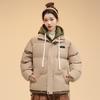 New Winter Fake Two-piece Hooded Cotton-padded Jacket Women's Winter Casual Loose Bread Coat with Contrasting Cotton Coat.