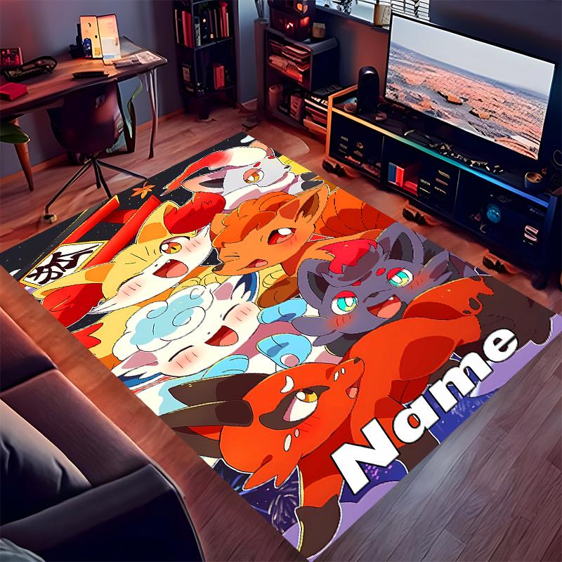 Custom Personalization Pokémon Print Area Rug - Soft, Washable Non-Slip Indoor Mat,Living Room,Home&Office Decorative Rug