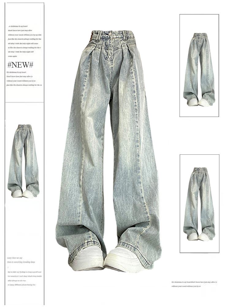 Women's Blue Jeans Baggy Harajuku Aesthetic Oversize Denim Trousers Y2k Loose Wide Jean Pants Vintage 2000s Casual Clothes 2026
