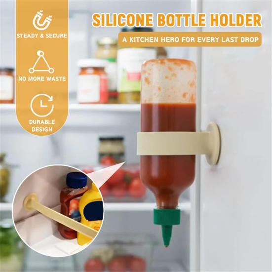Gravity-Driven Bottle Holder No-Drip Silicone Stand for Ketchup Syrup Honey Universal Upside Down Dispenser