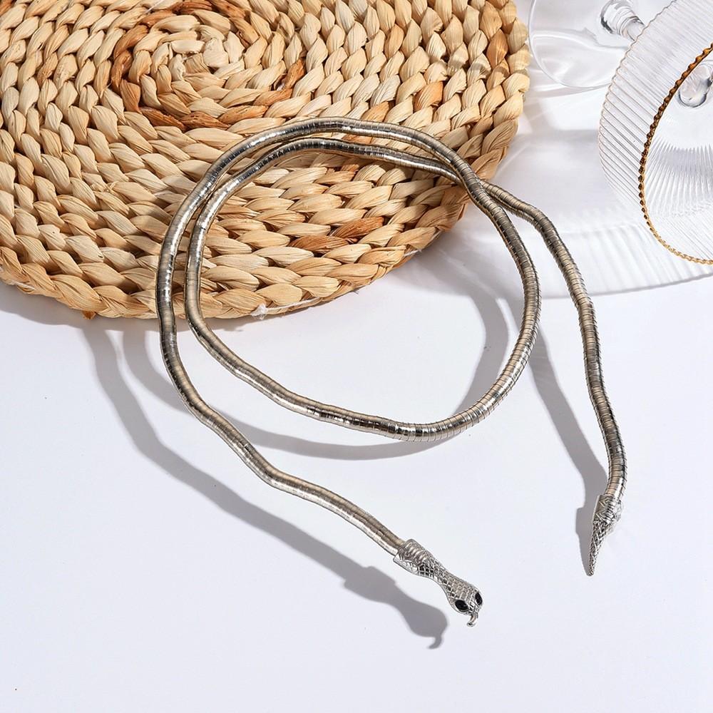 Trendy Animal Snake Choker Necklace With Multilayer Metallic Design Women For
