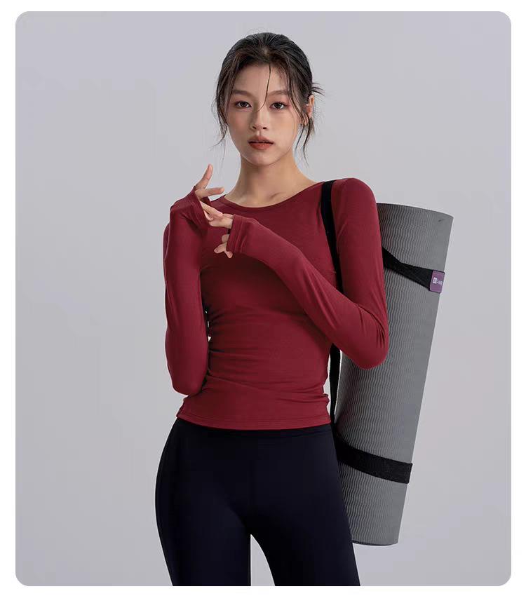 Backless Quick-Dry Slim Fit Long Sleeve Sports Top for Pilates & Yoga (Spring/Autumn)