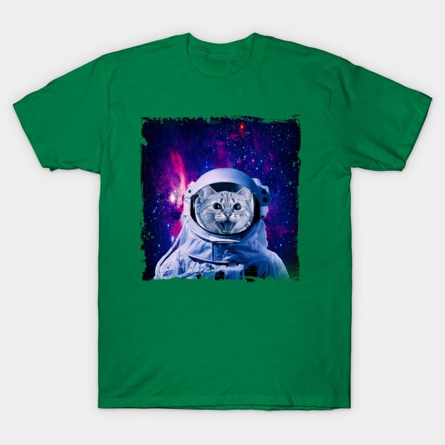 Unisex Fashion TShirt Astronaut Cat Print TShirt Plus Size S-5XL T-Shirt 100%Cotton Tops O Neck Short Sleeve Tees