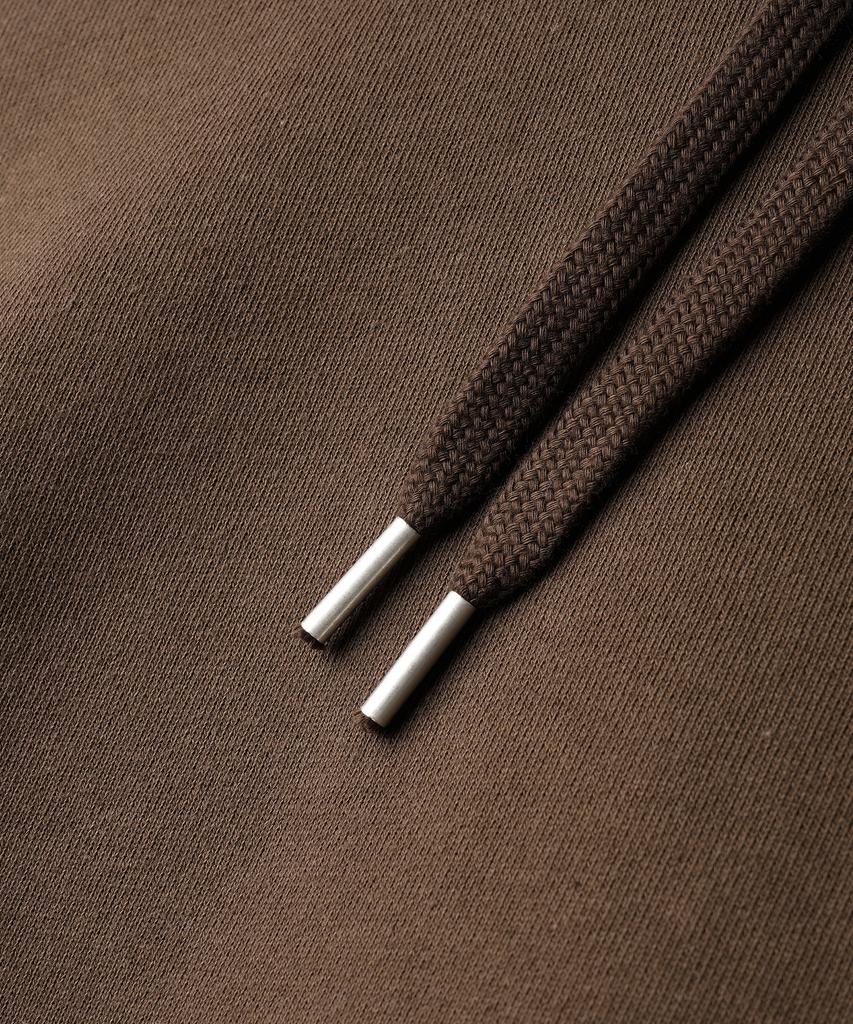 Jemut Day Cut Crop Oversized Zip-Up Hoodie Brown Kjhd2650