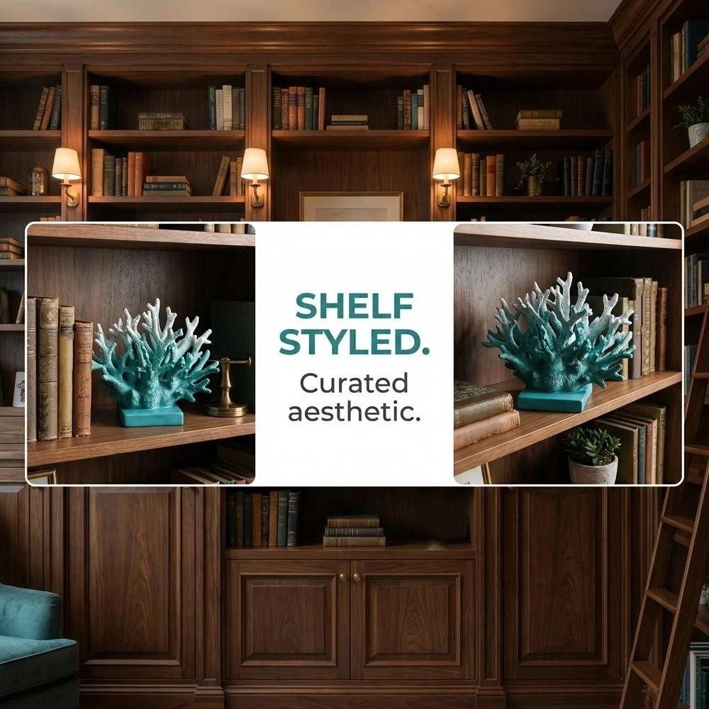 Colorful Artificial Coral Statue Realistic Desktop Coral Sculpture Aquarium Decoration