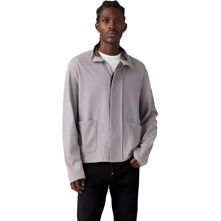 Levis X Kiko Kostadinov Collaboration FW24 Asymmetrical Open-Chest Patch Pocket Button-Up Long Sleeve Shirt Men Shirts Smoke-Gray 000GL0000