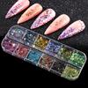 12 Powder Irregular Art Sequins  Manicure Grids Ultra-thin Decoration