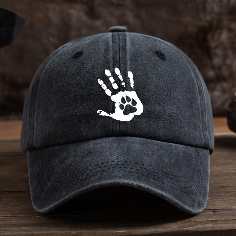 

Fun handprint and dog paw print baseball cap unisex outdoor sun protection visor чёрный