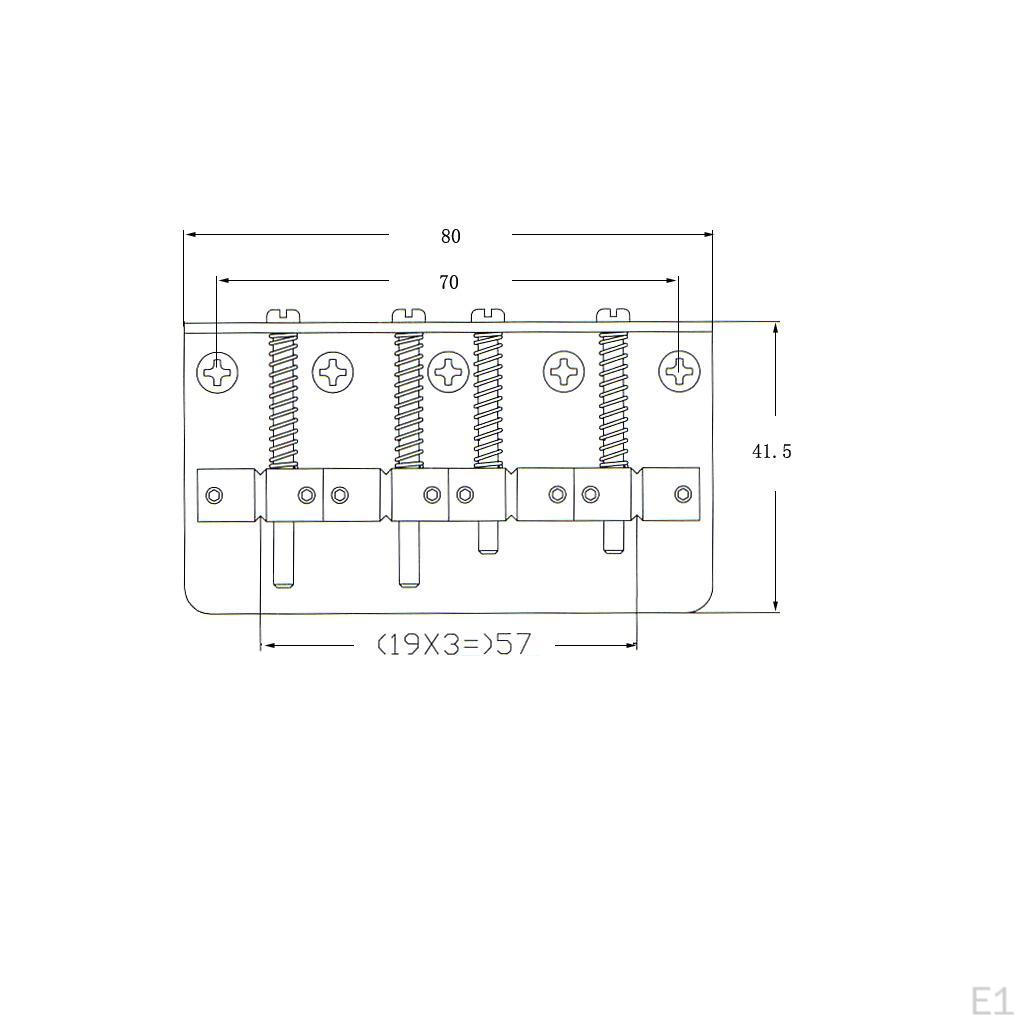 4 String Bass Bridge with Wrench Screws for Electric