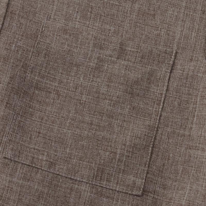 Men Stand Collar Half Placket Chest Pocket Short Sleeve Cotton Linen Shirt Solid Loose Breathable Casual Summer Blouse