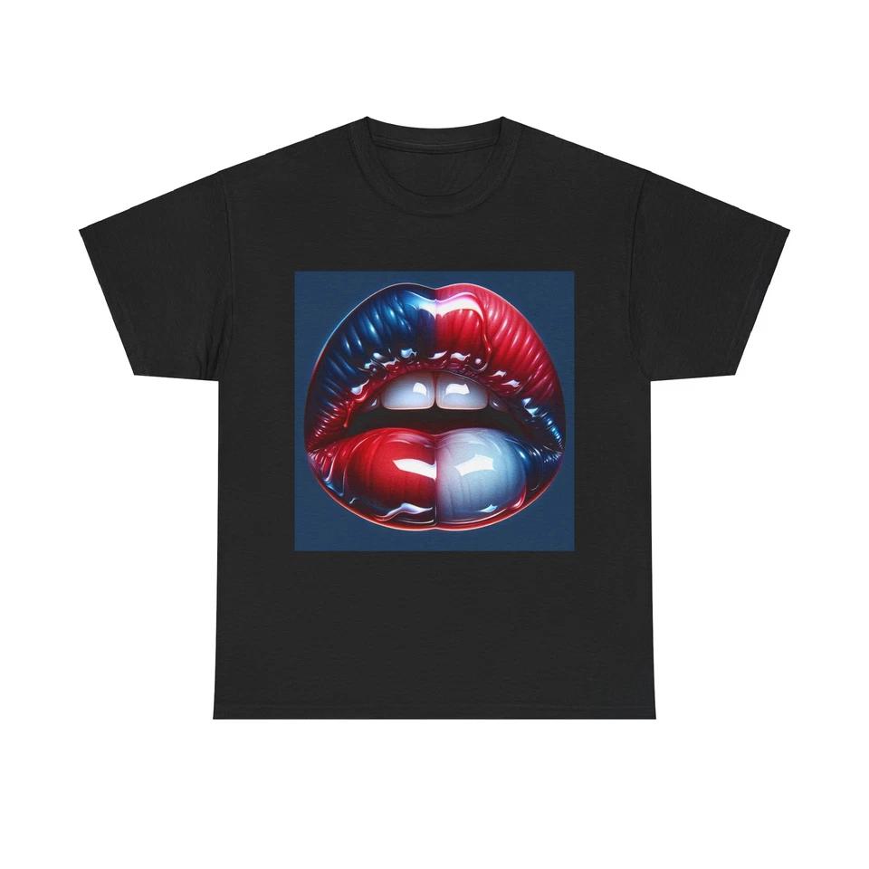 Unisex Adult T Shirt Sensual Lips Glossy Hyper-Realism Artwork 3XL