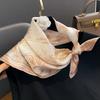 100% Pure Silk Scarf Women Hair Fashion Foulard Square Small Headband Hijab Print Poncho Scarves Bandana 53Cm