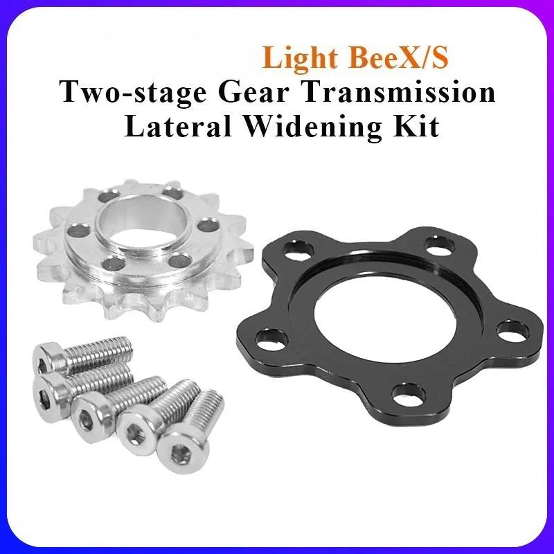 Für Surron Light Bee X Reifenbreiterungs-Kit Kettenrad-Traverse 4 mm breitere Reifen montiert Zweistufiges Zahnradgetriebe für SURRON