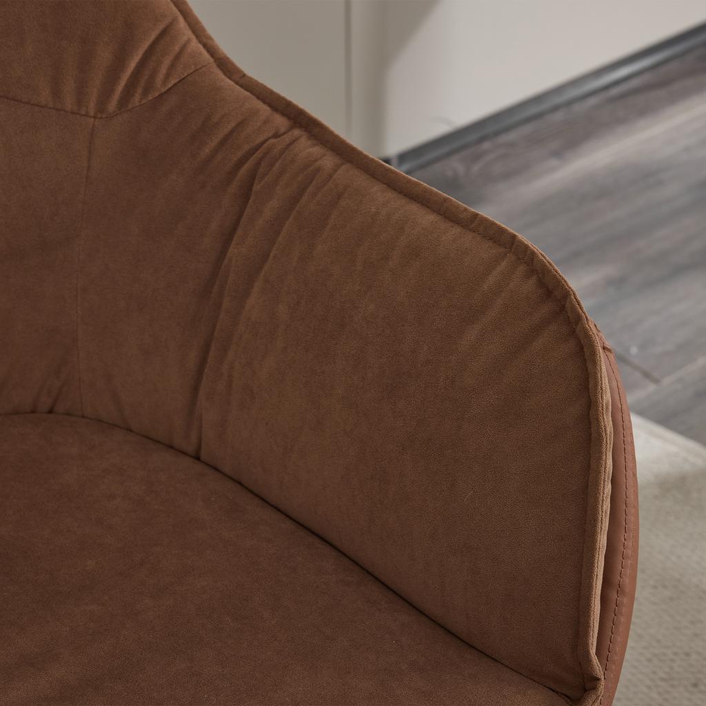 Haushalts-Bürostuhl, Sessel aus Kunstleder, Schminkstuhl mit tiefer Sitzfläche – Ideal für Wohnzimmer & Schlafzimmer