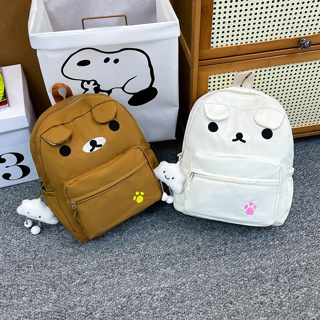 ins bear backpack cute and lightweight Japanese student schoolbag childlike versatile soft girl casual backpack