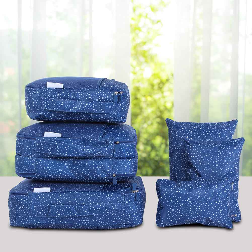 6pcs Waterproof Travel Clothes Storage Bags Luggage Organizer Travel Packing PouchesNavy Blue 1560₽