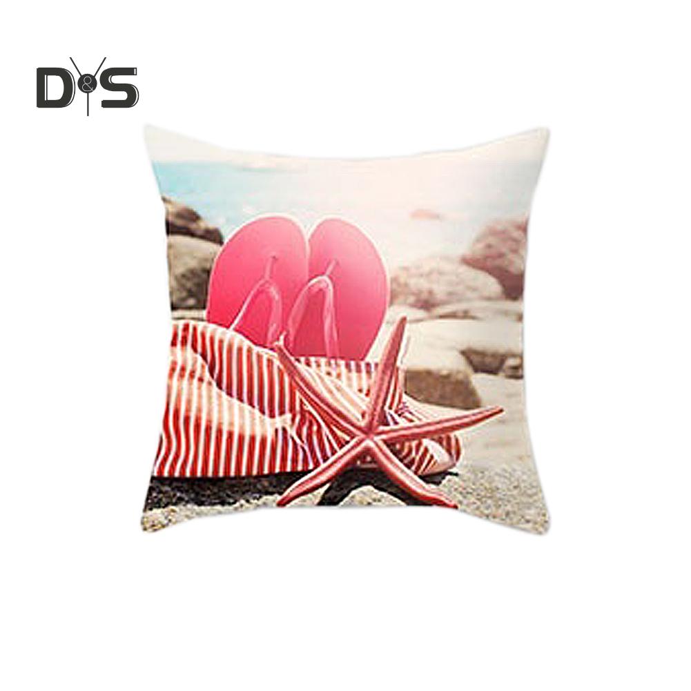 Decorations Home Sea Beach Starfish Seashell Throw Pillow Case Cushion Cover Sofa Bed Car Decor
