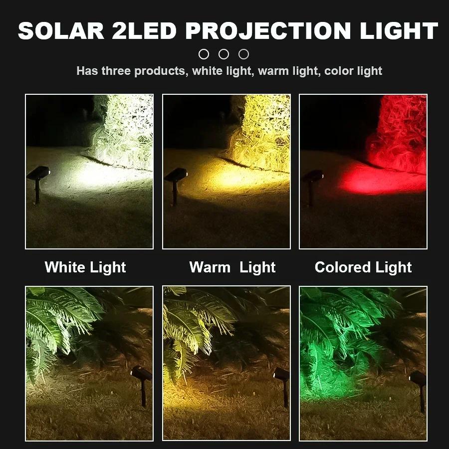 Dual Led Solar Light Outdoors Landscape Spotlights Color Changing 2 In 1 Wireless Waterproof Solar Wall Lamp Patio Garden