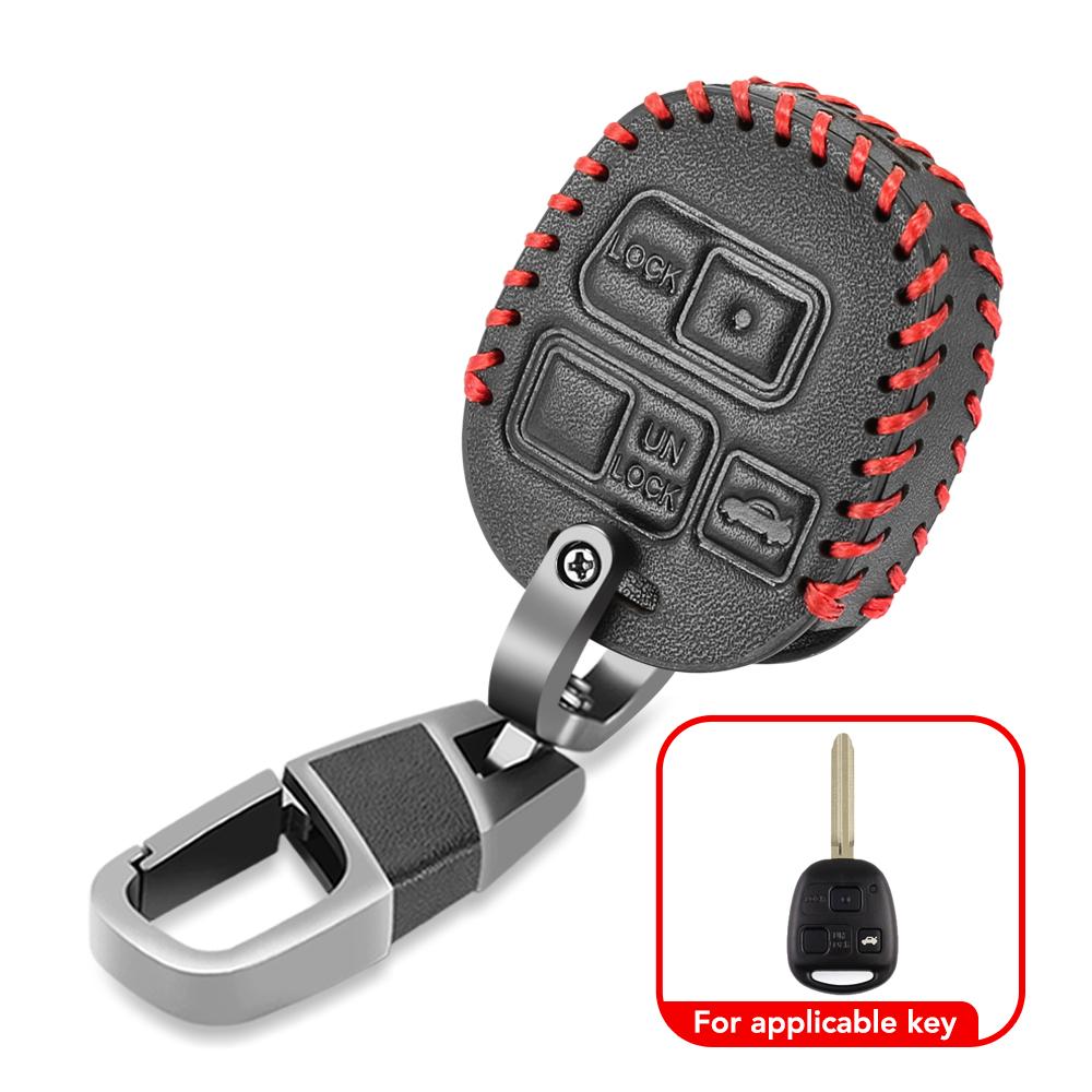 PU Leather Car Key Fob Case Cover Protect Skin Rubber Bag for TOYOTA CAMRY RAV4 Corolla PRADO YARIS Tarago for LEXUS