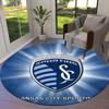 Sporting Kansas City Round Area Rug,Carpet Rug for Living Room Bedroom Sofa Playroom Decor,Non-slip Floor Mat