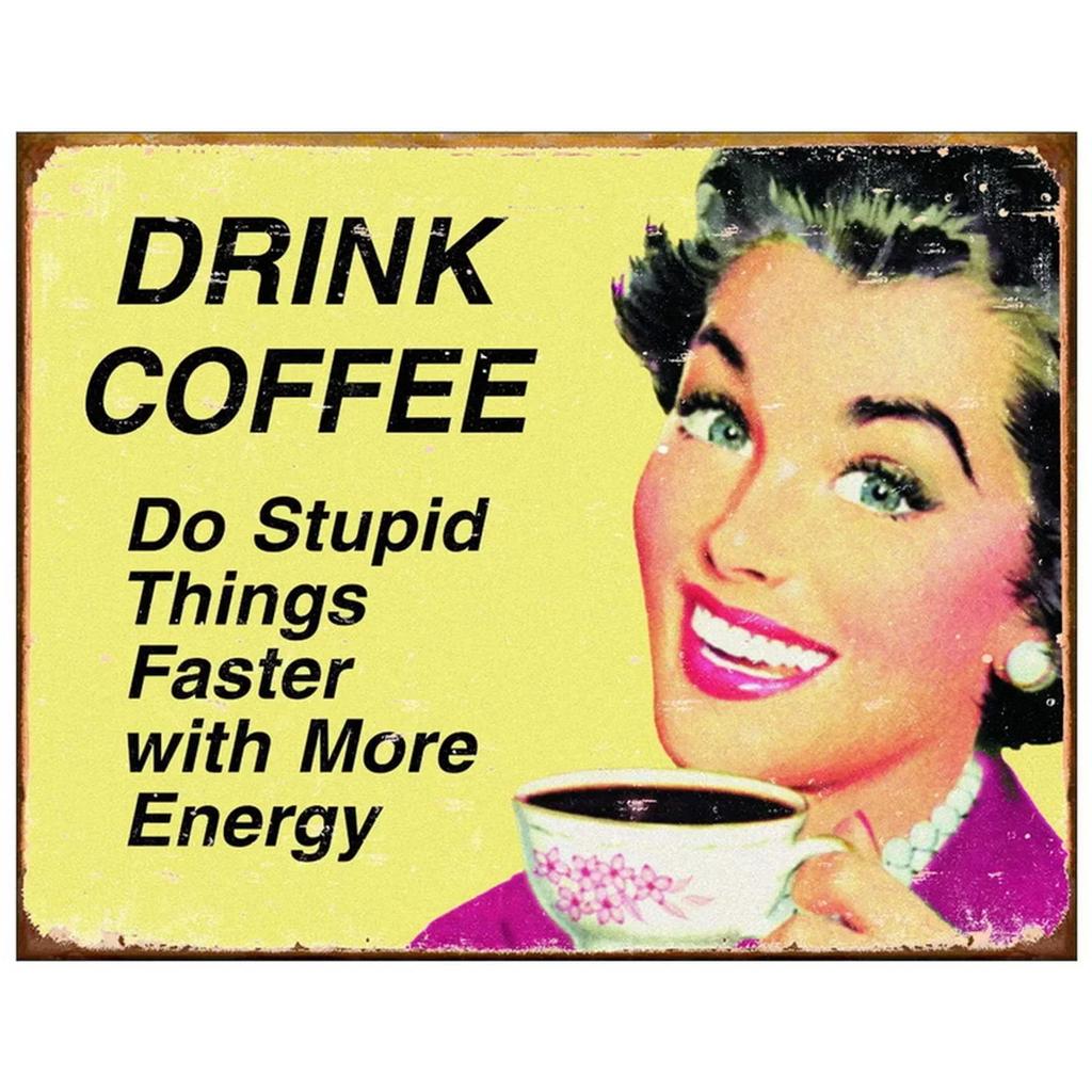 Vintage Coffee Metal Tin Sign Plaque Metal Plate Retro Wall Art Posters For Cafe Bar Pub Kitchen Club Iron Painting Decoratio