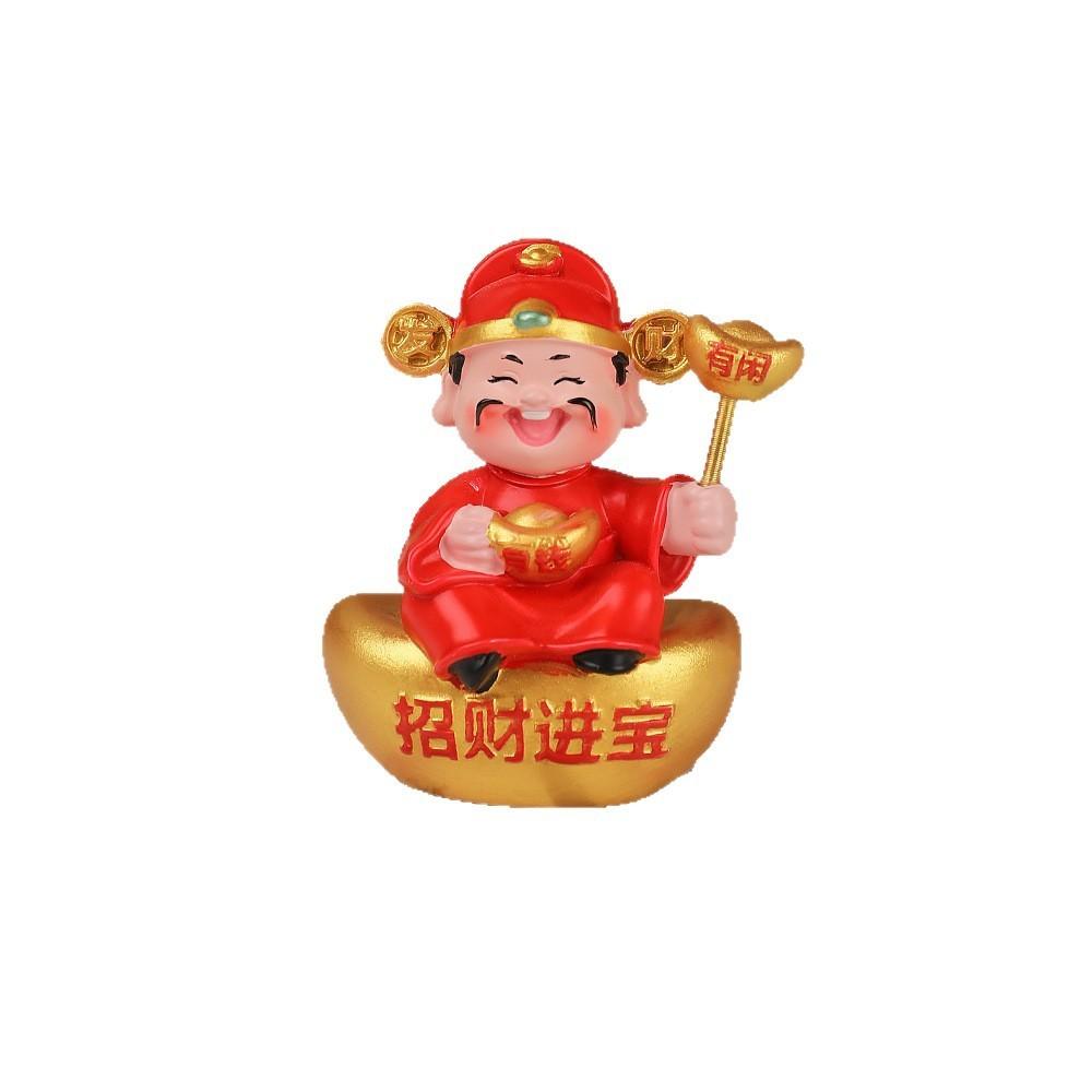 Lucky God Of Wealth Resin Figurine For Home Office Celebration Gift