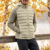 Men's Lightweight Quilted Hooded Jacket with Synthetic Down for Fall and Winter