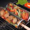 Portable BBQ Mesh Cylinder BBQ Net Tube Efficient Grilling Basket For Even Heat Distribution On Vegetables And Seafood