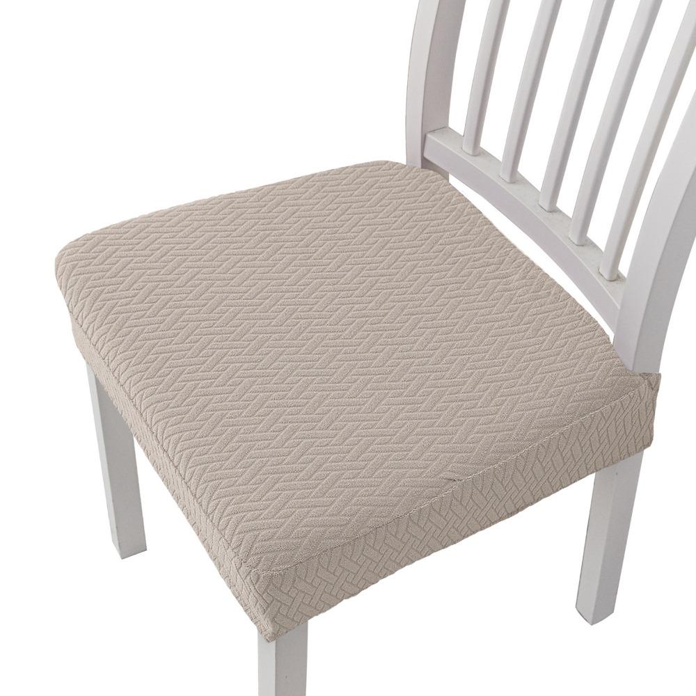 Stretchable Jacquard Chair Cover Pure Color Elastic Seat Covers for Hotel Home Dining Chairs