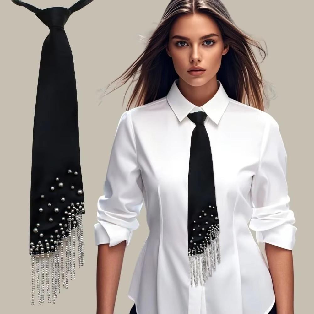 Adjustable Lazy Person Neck Tie Korean Style Pre Tied Neck Tie Elegant Shirt Tie  JK