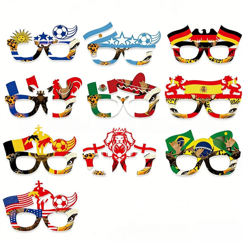 Fun Themed Eyeglass Frames Designed With Country Flags Celebratory Soccer Accessories For Football Watch Parties