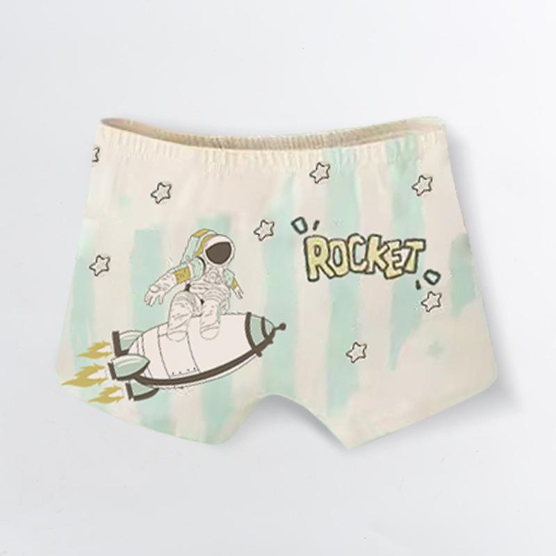 Dětské kreslené bavlněné boxerky se středním pasem - Prodyšné studentské spodní prádlo třídy A