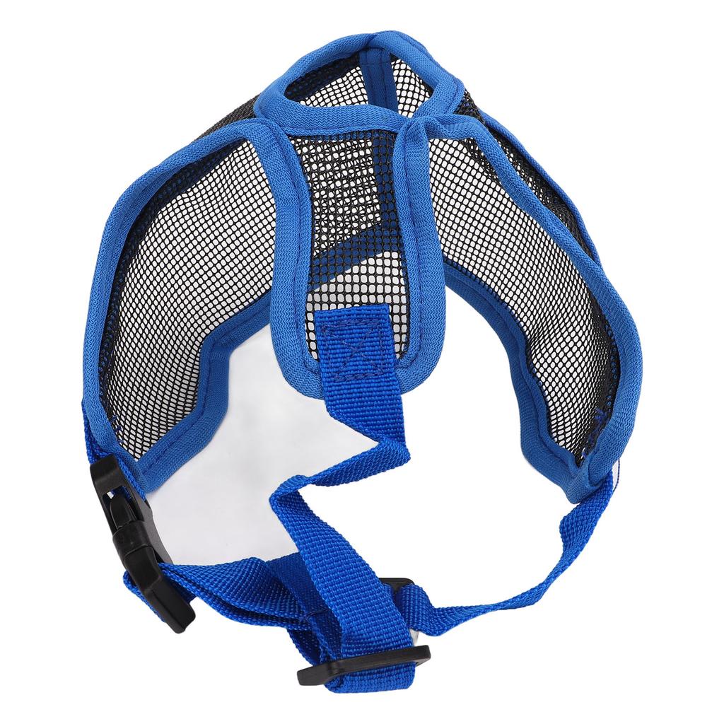 Short Snout Dog Muzzle Adjustable Breathable Prevent Biting Chewing Dog Mesh Muzzle for Bulldog Shar Pei Chihuahua Blue