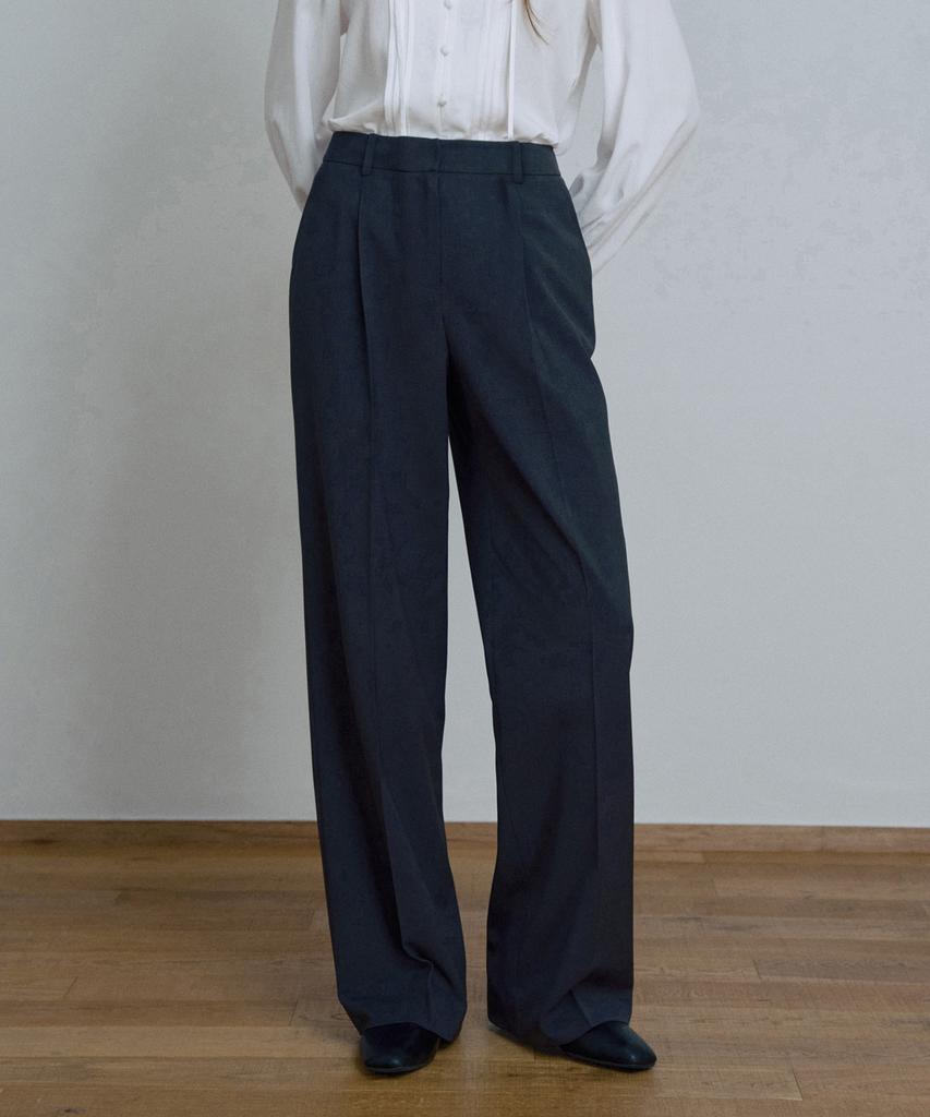 MIND BRIDGE WOMEN [W] Single-Pleat Wide Elastic Waist Slacks - 3 Colors