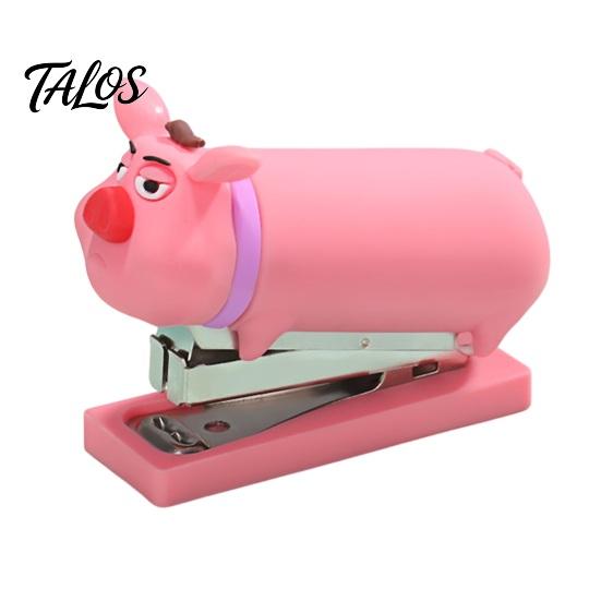 Lightweight Stapler for Pencil Case Mini Cartoon Stapler, Cute Pig Shape, Portable PVC Heavy Duty Documents Shell Binding Tool, Handheld School