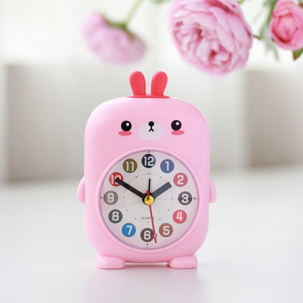 Funny Desktop Mute Clock Animal Pattern Small Desk Clock Creative Student Alarm Clock  Children's