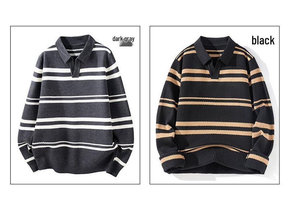 2025 Autumn/Winter Henley Collar Men's Knit Base Layer Sweater