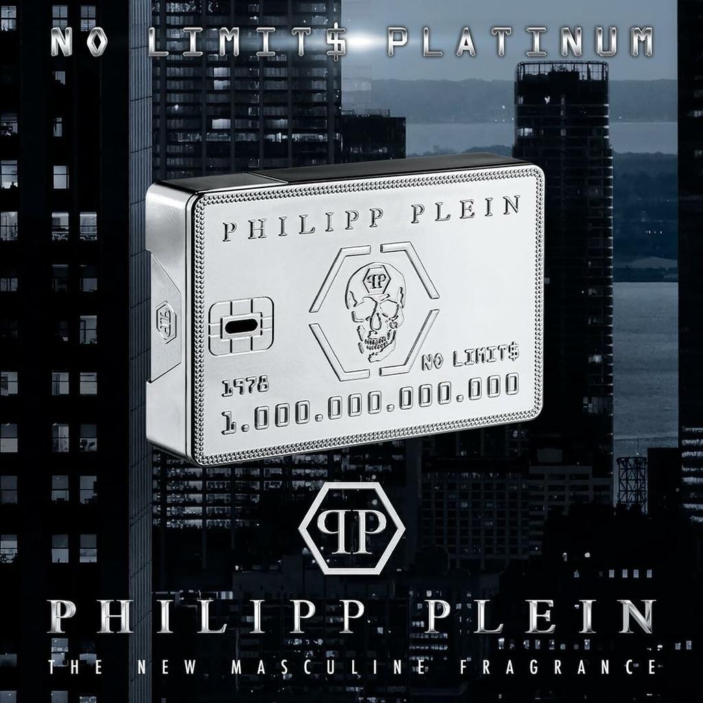 Philipp Plein, No Limits Platinum, Eau De Parfum, Per Uomo, 90 ml